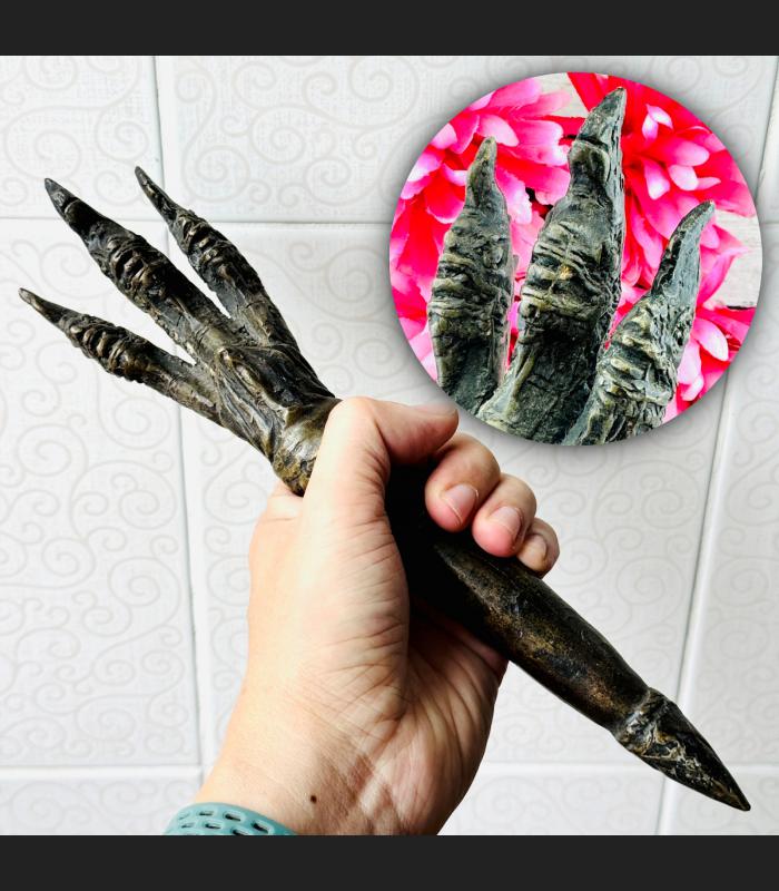 Antique Weapon Warrior Dragon Deity Scepter Wand 3head Payanak Protection #18284